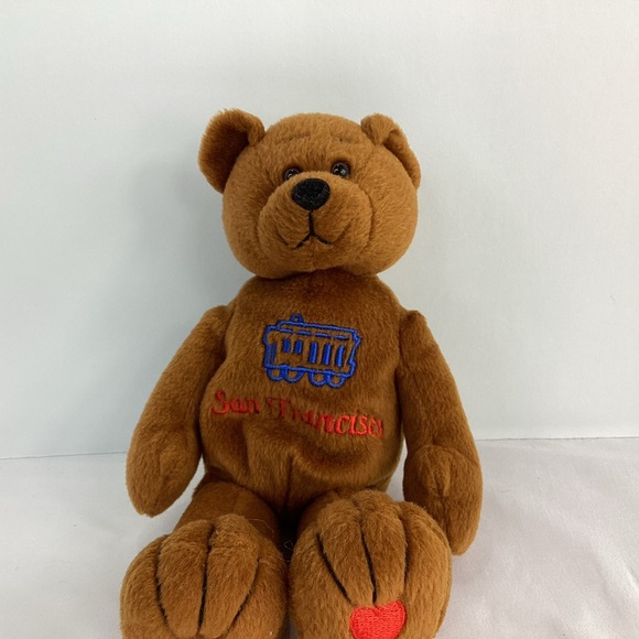 Other - San Francisco Plush Souvenir Teddy Bear Bean Bag Brown Stuffed Animal Heart